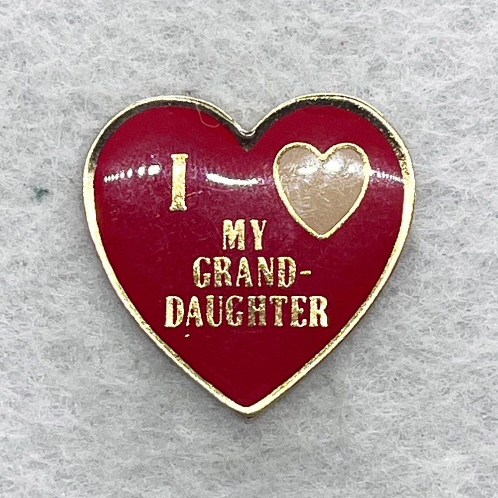 🔮 5/$25 Vintage I Love My‎ Granddaughter Heart Pin